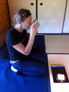 Me having a cup of delicious matcha tea during a chakai meeting in Himeji Me having a cup of delicious matcha tea during a chakai meeting in Himeji