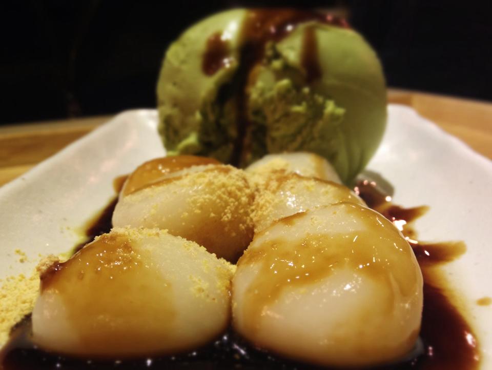 Mochi and matcha ice-cream